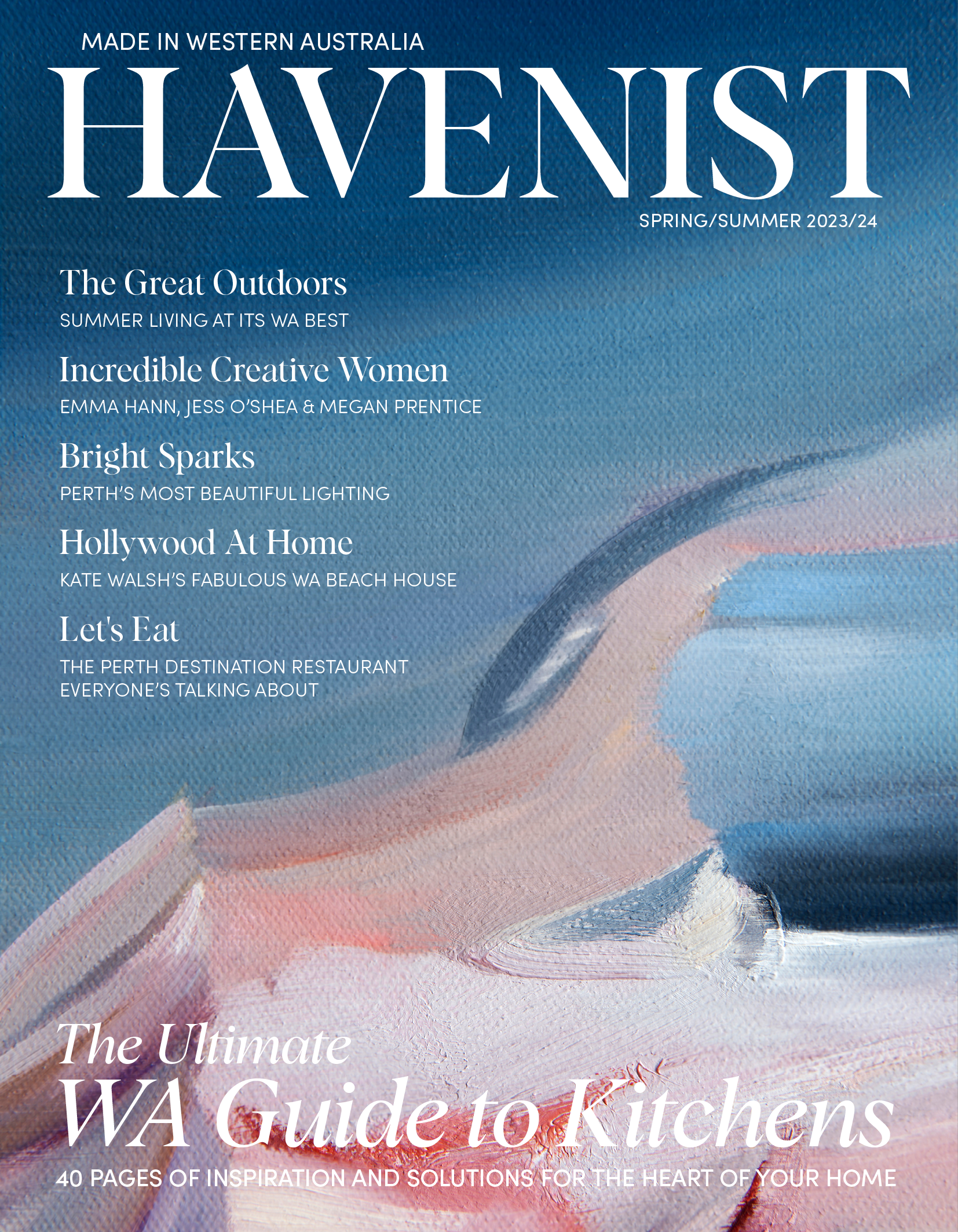 HAVEN magazine cover, lifestyle and home in Western Australia.